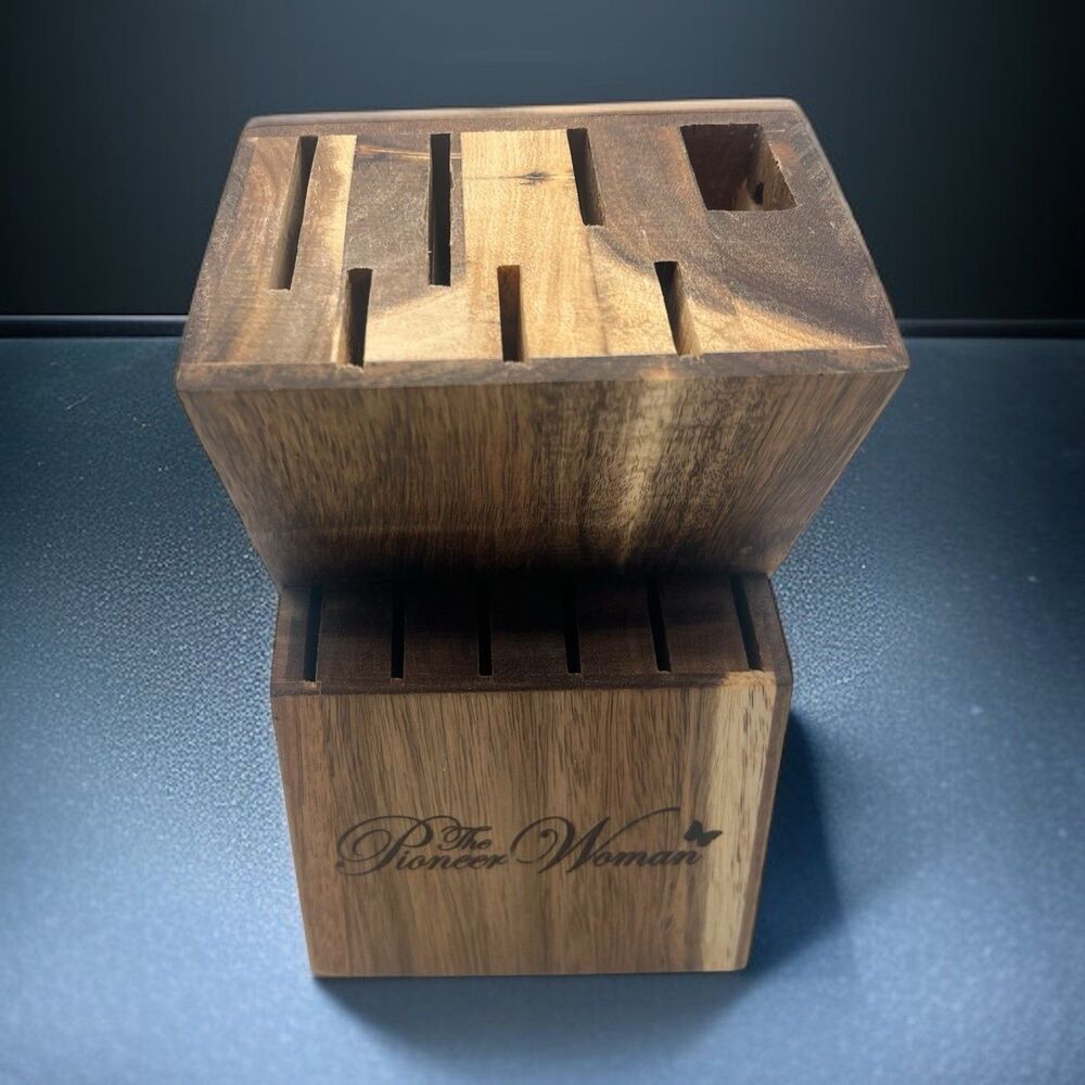 PIONEER WOMEN Wooden Wood Knife Block with 13 Slots
